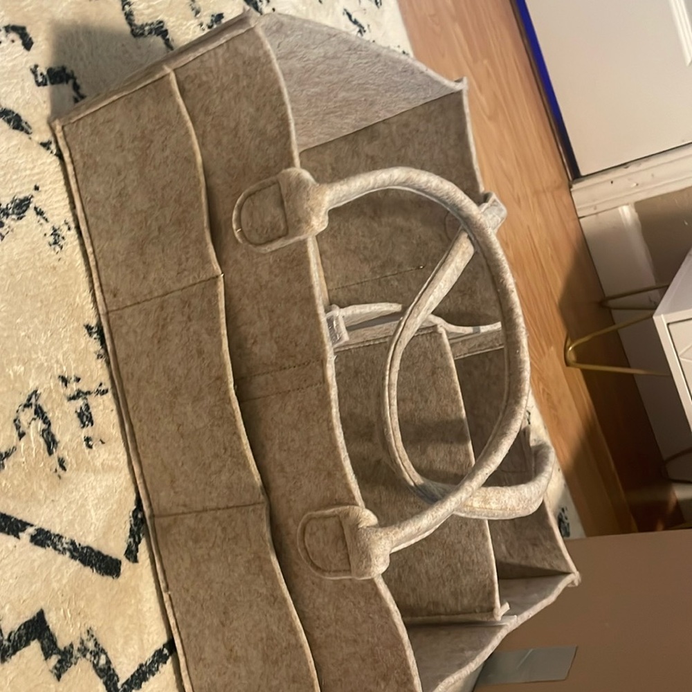 A basket it at cream white color